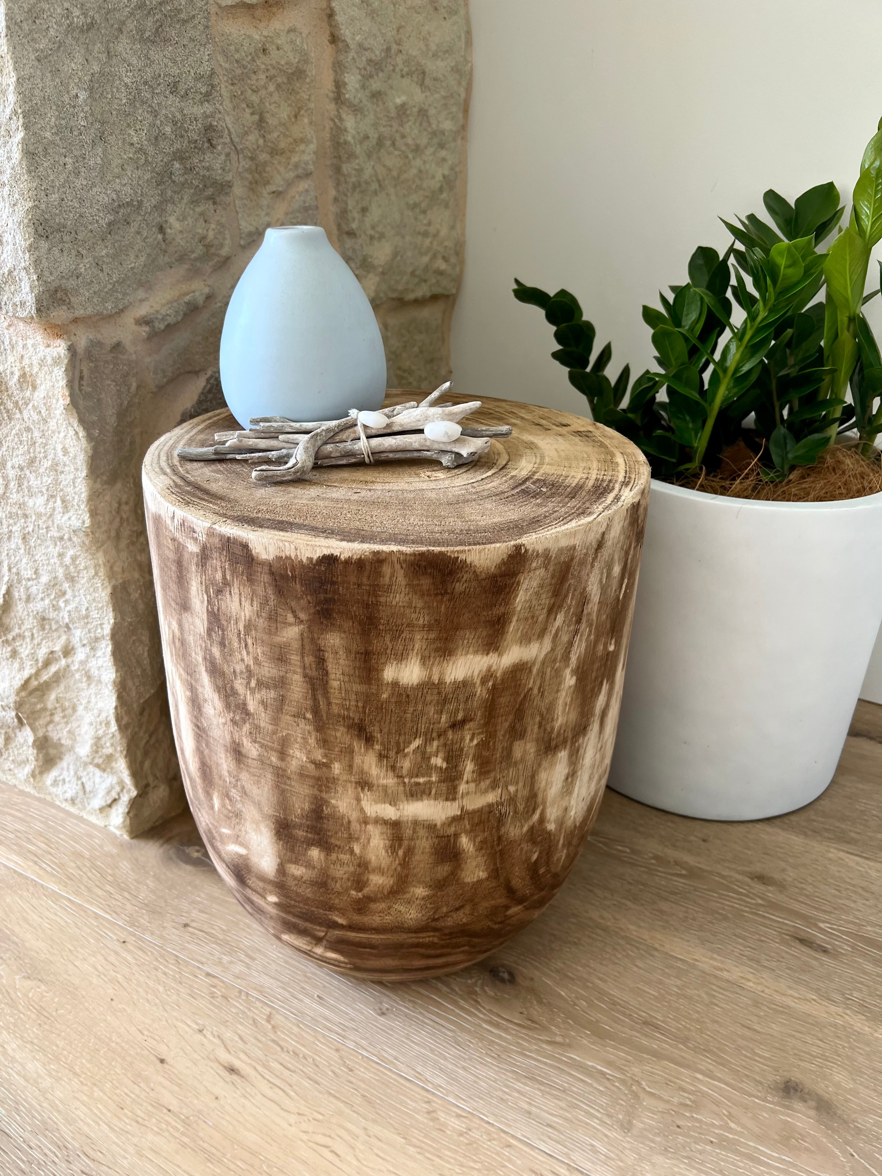 Timber Stool Rustic Maddox Plant Resort