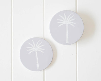 Ceramic Coasters - The Paradise Palm Grey